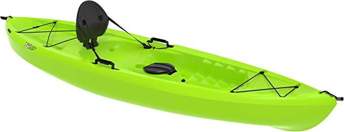 Sit-on-top green kayak